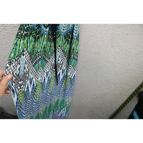 Sandra Darren Sleeveless Silky Maxi Dress-Size 14-Mesh Collar-Tie Belt - Picture 5 of 9